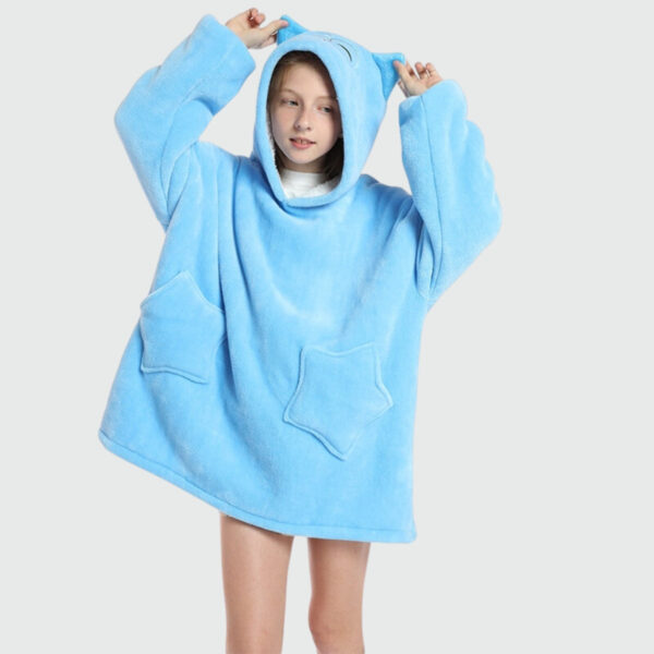 poncho plaid enfant chouette