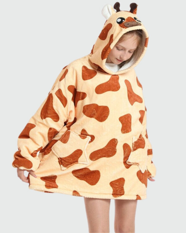 poncho plaid enfant girafe