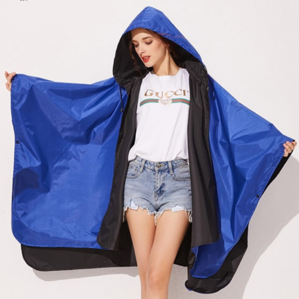 Poncho Pluie Bleu Femme