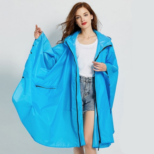 poncho pluie femme bleu