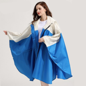 poncho pluie femme bleu
