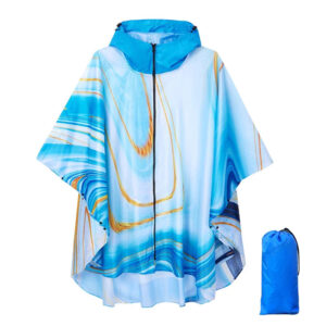 poncho bleu doré