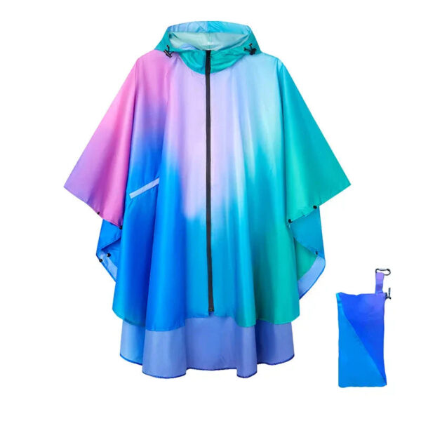 poncho pluie femme bleu rose