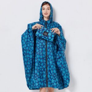 poncho pluie femme fleuri