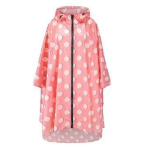 poncho à pois rose
