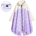 Cape imperméable rose violet et beige