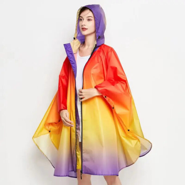Poncho pluie tricolore femme