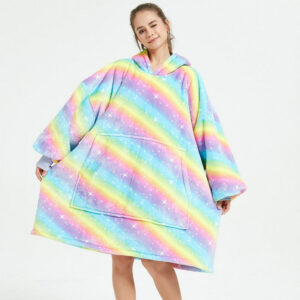 Poncho polaire femme arc-en-ciel élégant