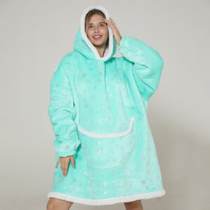 poncho polaire bleu femme