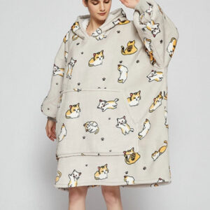 Poncho Polaire Femme Chat