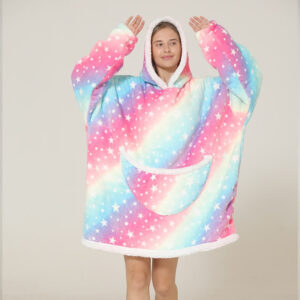 poncho polaire étoilé femme