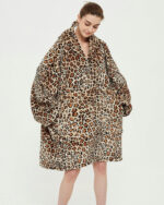 poncho polaire léopard femme