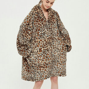 poncho polaire léopard femme