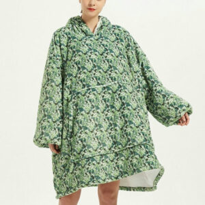 poncho polaire femme vert