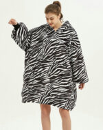 Poncho polaire zébré femme