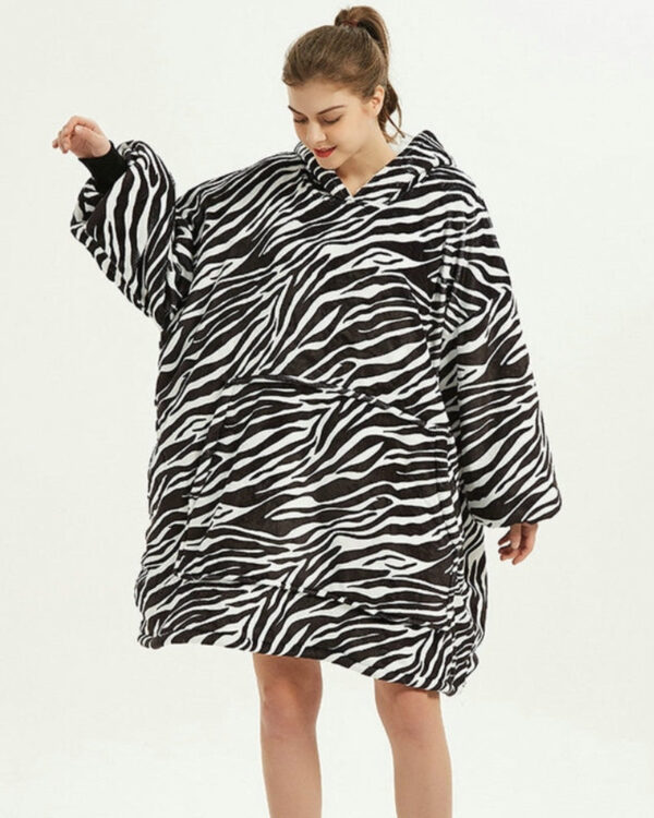 Poncho polaire zébré femme