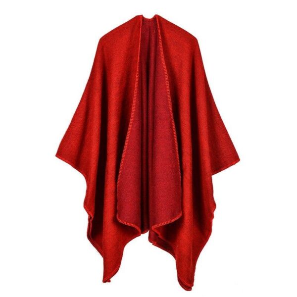 poncho femme rouge