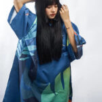capuche poncho tropical