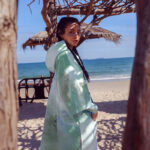 Poncho de surf vert